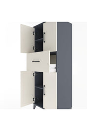 Hyperion Dolap 3 Raflı Tek Çekmeceli 4 Kapaklı 60x44x163 Antrasit-Aytaşı