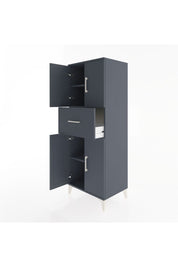 Hyperion Dolap 3 Raflı Tek Çekmeceli 4 Kapaklı 60x44x163 Antrasit-Antrasit