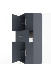 Hyperion Dolap 3 Raflı Tek Çekmeceli 4 Kapaklı 60x44x163 Antrasit-Antrasit