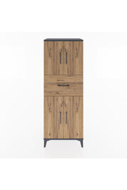 Hyperion Dolap 3 Raflı Tek Çekmeceli 4 Kapaklı 60x44x163 Antrasit-Çam