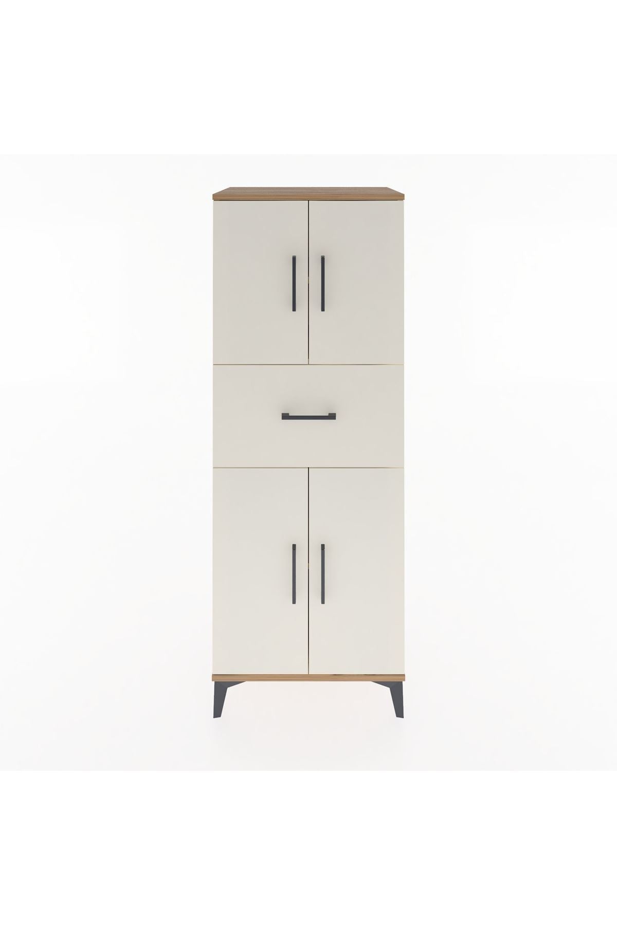 Hyperion Dolap 3 Raflı Tek Çekmeceli 4 Kapaklı 60x44x163 Çam-Aytaşı