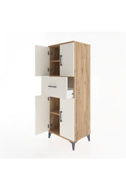 Hyperion Dolap 3 Raflı Tek Çekmeceli 4 Kapaklı 60x44x163 Çam-Aytaşı