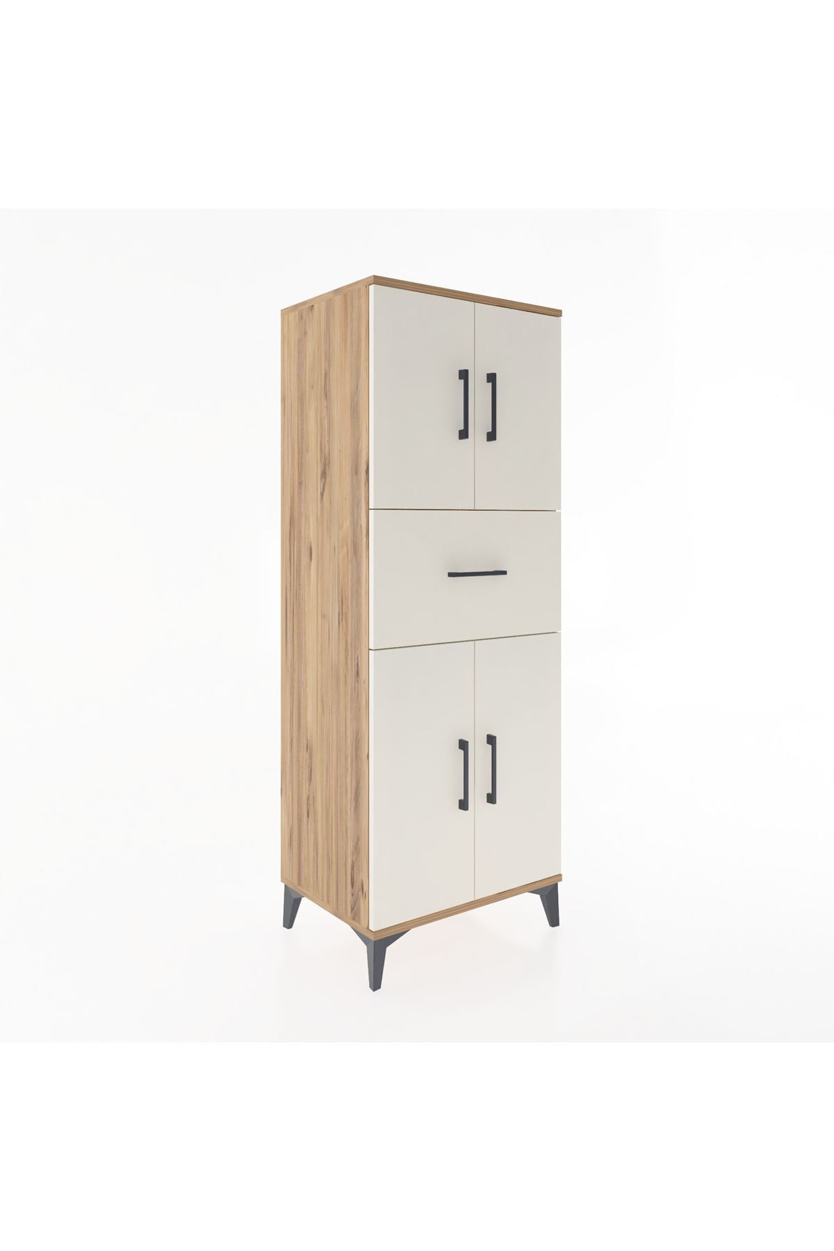 Hyperion Dolap 3 Raflı Tek Çekmeceli 4 Kapaklı 60x44x163 Çam-Aytaşı