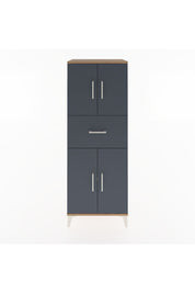 Hyperion Dolap 3 Raflı Tek Çekmeceli 4 Kapaklı 60x44x163 Çam-Antrasit