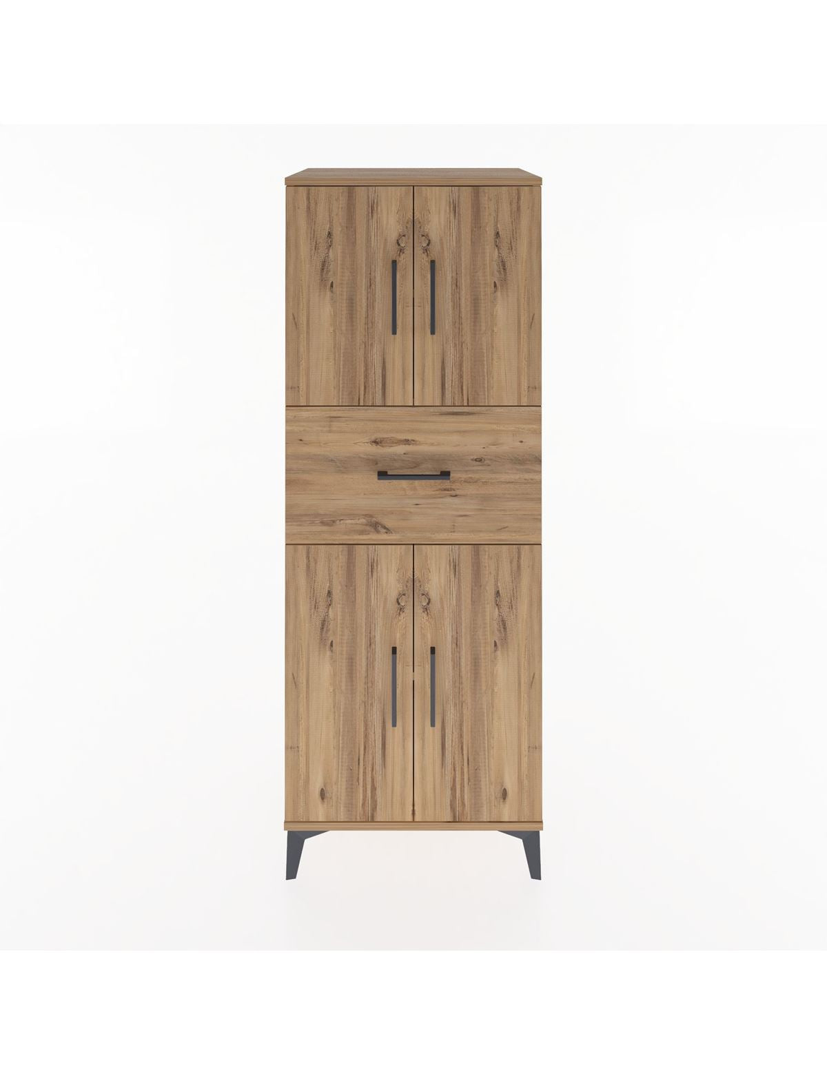 Hyperion Dolap 3 Raflı Tek Çekmeceli 4 Kapaklı 60x44x163 Çam-Çam