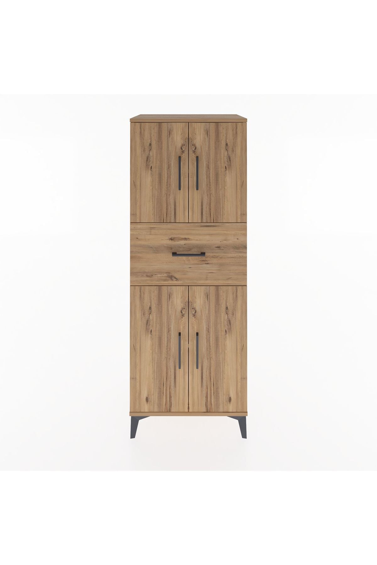 Hyperion Dolap 3 Raflı Tek Çekmeceli 4 Kapaklı 60x44x163 Çam-Çam