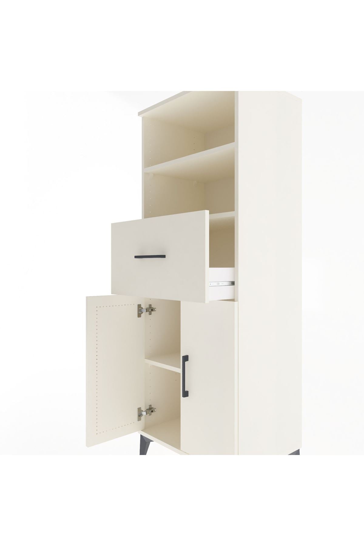 Hyperion Dolap 3 Raflı Tek Çekmeceli 2 Kapaklı 60x44x163 Aytaşı-Aytaşı