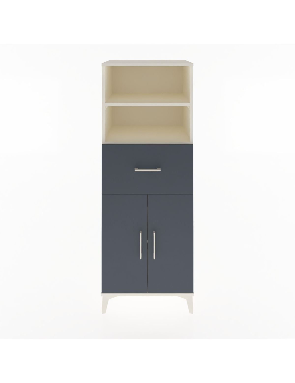 Hyperion Dolap 3 Raflı Tek Çekmeceli 2 Kapaklı 60x44x163 Aytaşı-Antrasit