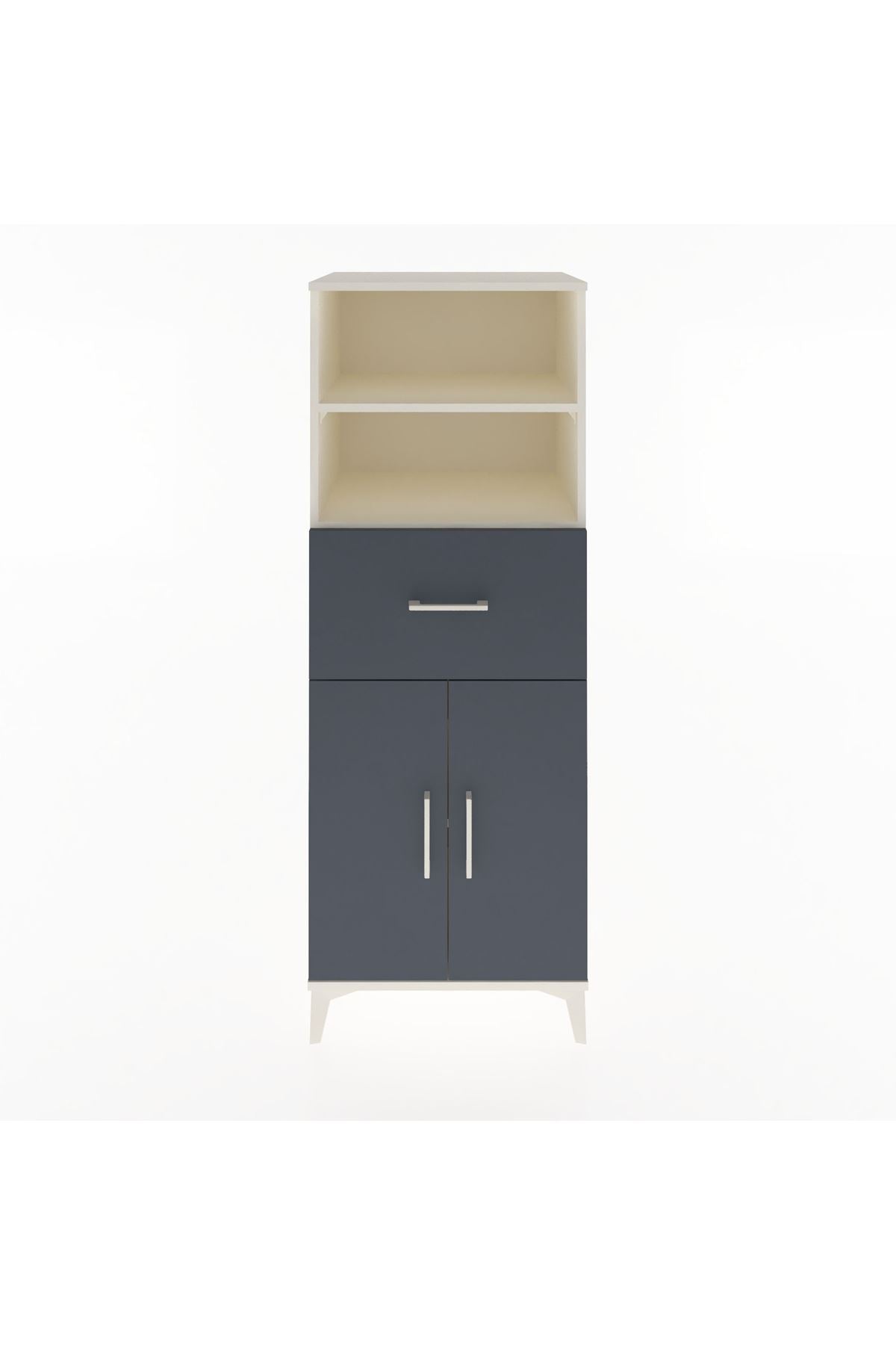 Hyperion Dolap 3 Raflı Tek Çekmeceli 2 Kapaklı 60x44x163 Aytaşı-Antrasit