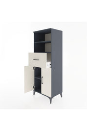 Hyperion Dolap 3 Raflı Tek Çekmeceli 2 Kapaklı 60x44x163 Antrasit-Aytaşı