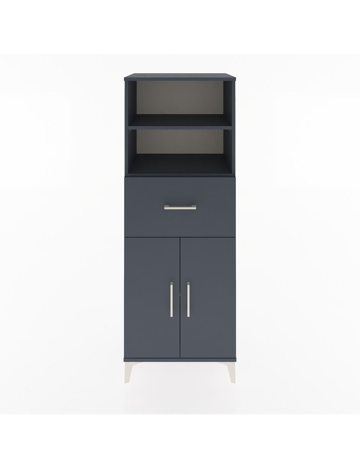 Hyperion Dolap 3 Raflı Tek Çekmeceli 2 Kapaklı 60x44x163 Antrasit-Antrasit