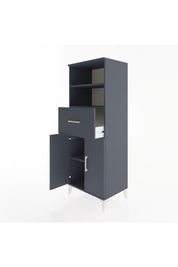 Hyperion Dolap 3 Raflı Tek Çekmeceli 2 Kapaklı 60x44x163 Antrasit-Antrasit