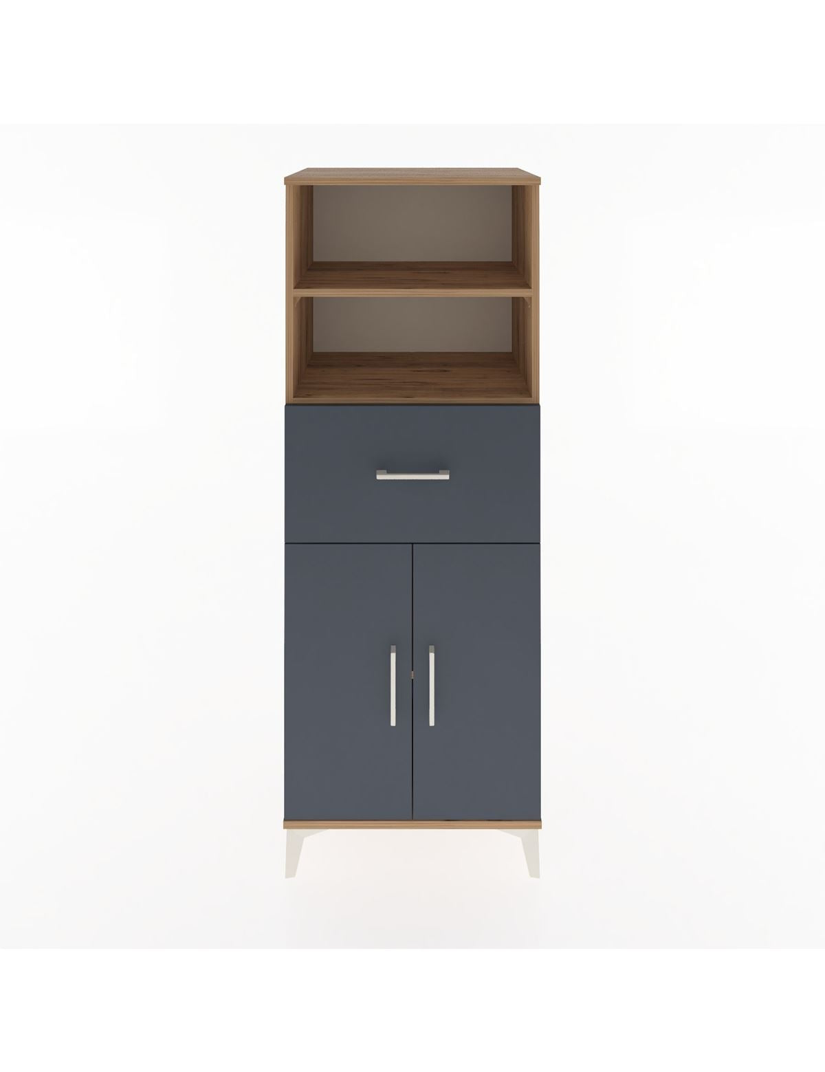 Hyperion Dolap 3 Raflı Tek Çekmeceli 2 Kapaklı 60x44x163 Çam-Antrasit