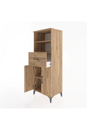 Hyperion Dolap 3 Raflı Tek Çekmeceli 2 Kapaklı 60x44x163 Çam-Çam