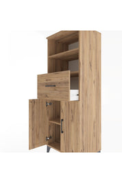 Hyperion Dolap 3 Raflı Tek Çekmeceli 2 Kapaklı 60x44x163 Çam-Çam