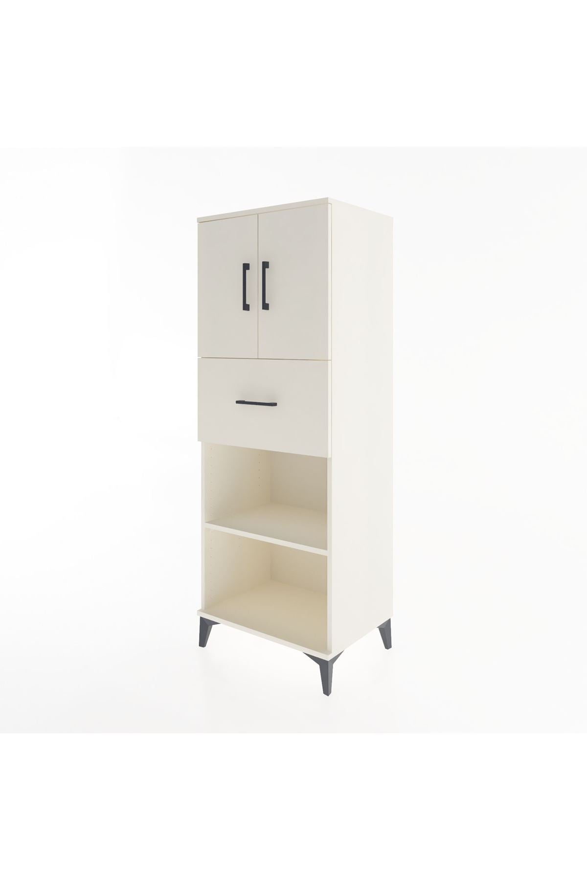 Hyperion Dolap 3 Raflı Tek Çekmeceli 2 Kapaklı 60x44x163 Aytaşı-Aytaşı