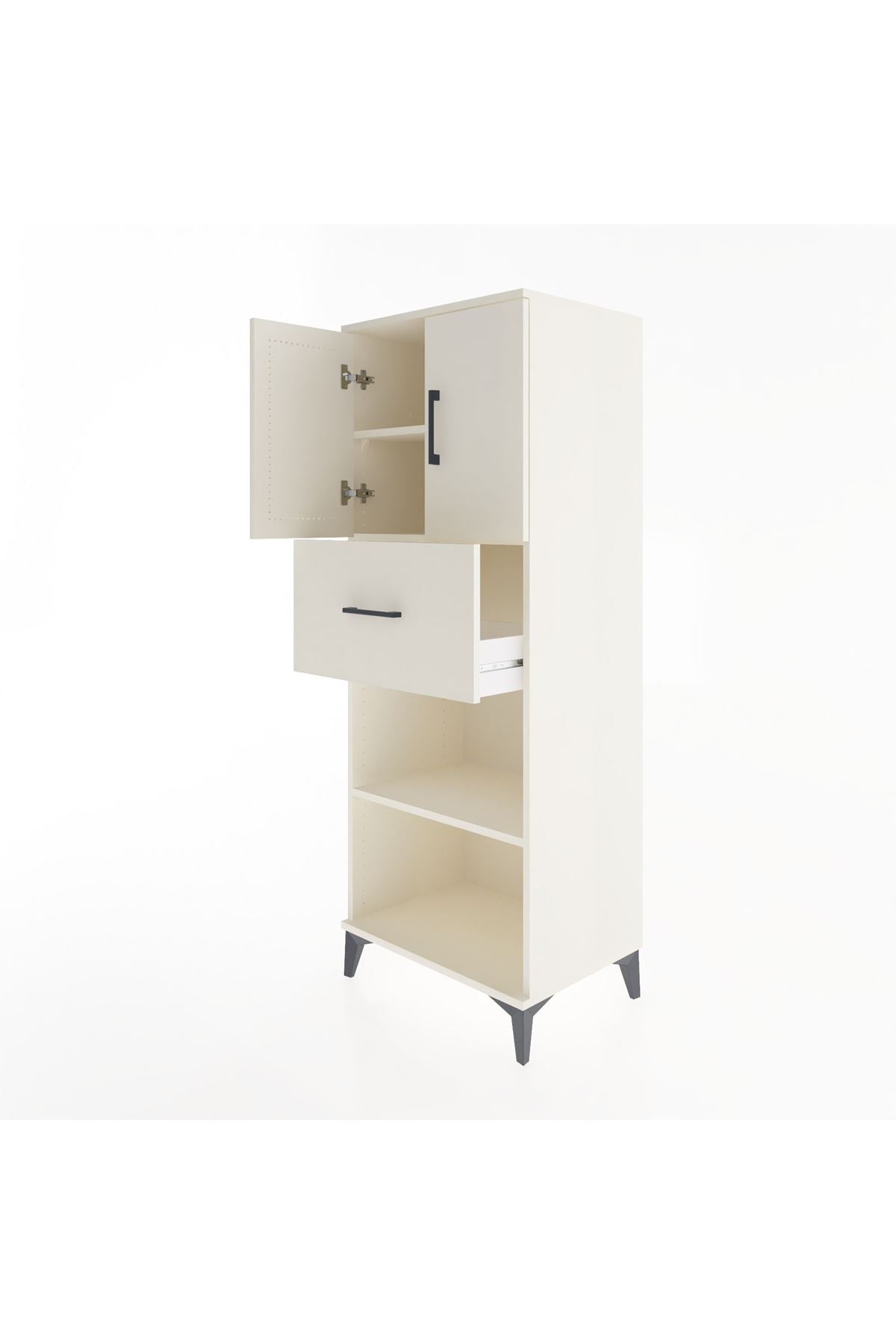 Hyperion Dolap 3 Raflı Tek Çekmeceli 2 Kapaklı 60x44x163 Aytaşı-Aytaşı