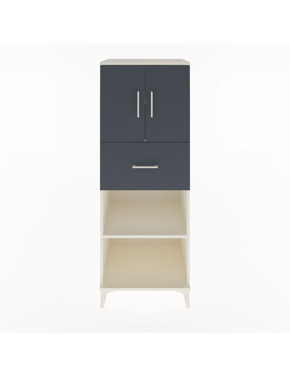 Hyperion Dolap 3 Raflı Tek Çekmeceli 2 Kapaklı 60x44x163 Aytaşı-Antrasit