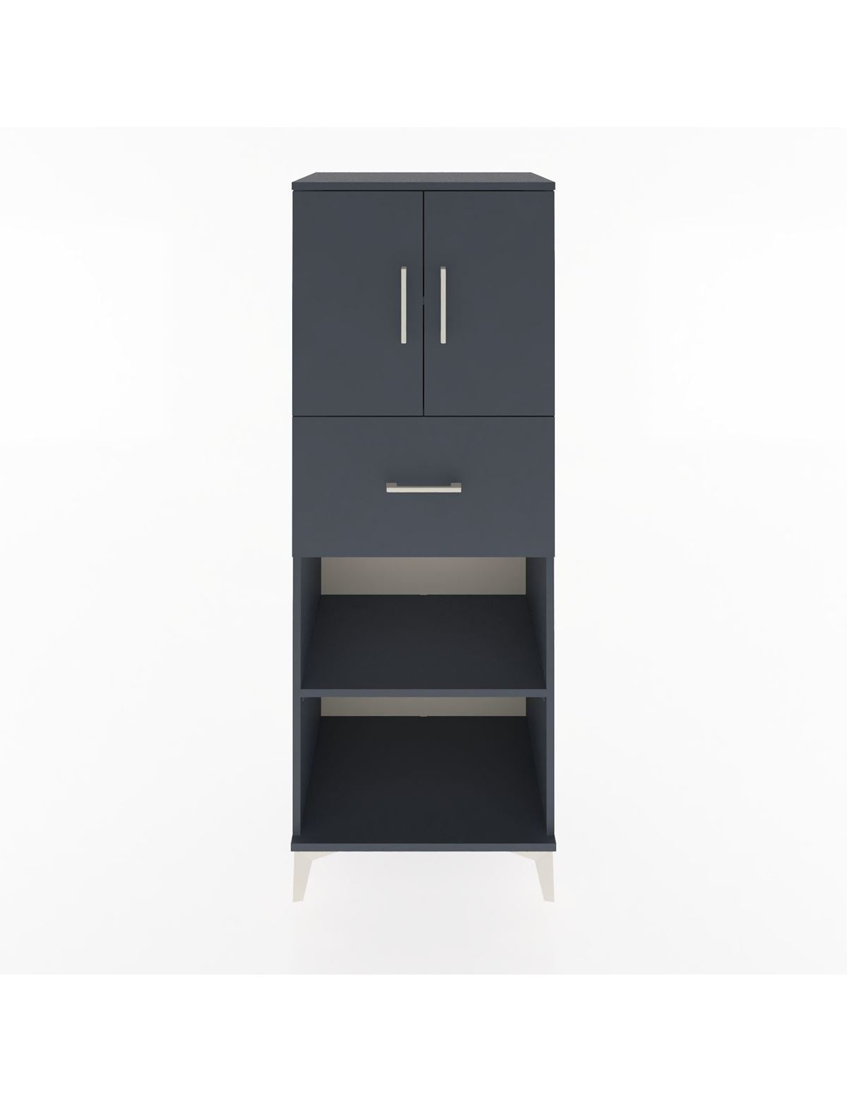 Hyperion Dolap 3 Raflı Tek Çekmeceli 2 Kapaklı 60x44x163 Antrasit-Antrasit