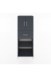 Hyperion Dolap 3 Raflı Tek Çekmeceli 2 Kapaklı 60x44x163 Antrasit-Antrasit