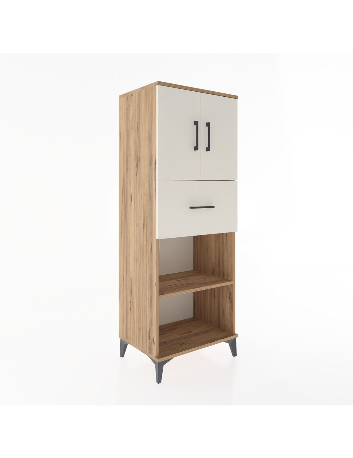 Hyperion Dolap 3 Raflı Tek Çekmeceli 2 Kapaklı 60x44x163 Çam-Aytaşı