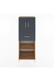 Hyperion Dolap 3 Raflı Tek Çekmeceli 2 Kapaklı 60x44x163 Çam-Antrasit