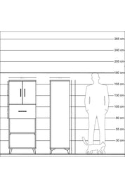 Hyperion Dolap 3 Raflı Tek Çekmeceli 2 Kapaklı 60x44x163 Çam-Çam