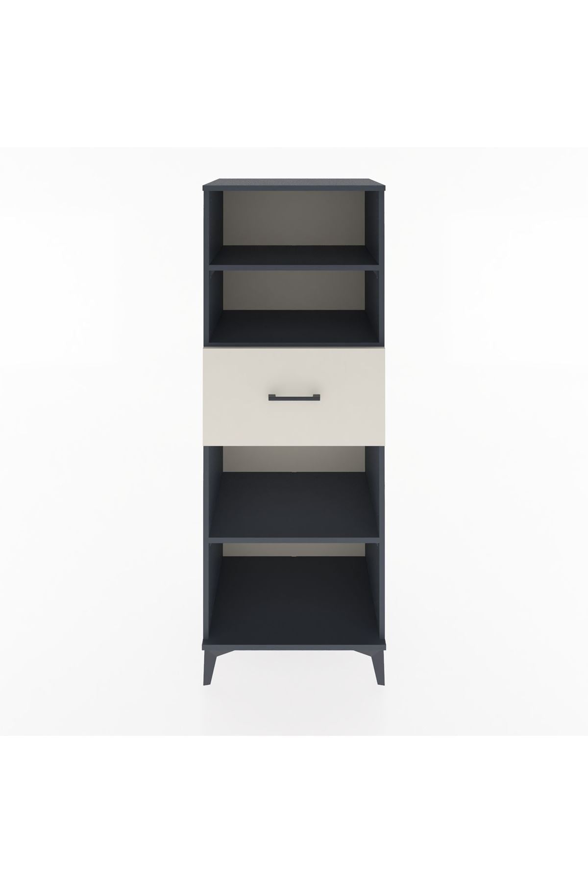 Hyperion Dolap 3 Raflı Tek Çekmeceli 60x44x163 Antrasit-Aytaşı