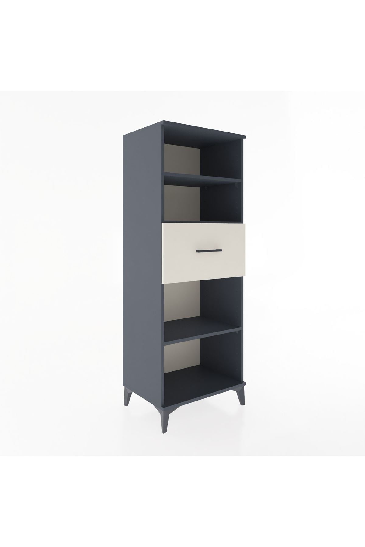 Hyperion Dolap 3 Raflı Tek Çekmeceli 60x44x163 Antrasit-Aytaşı