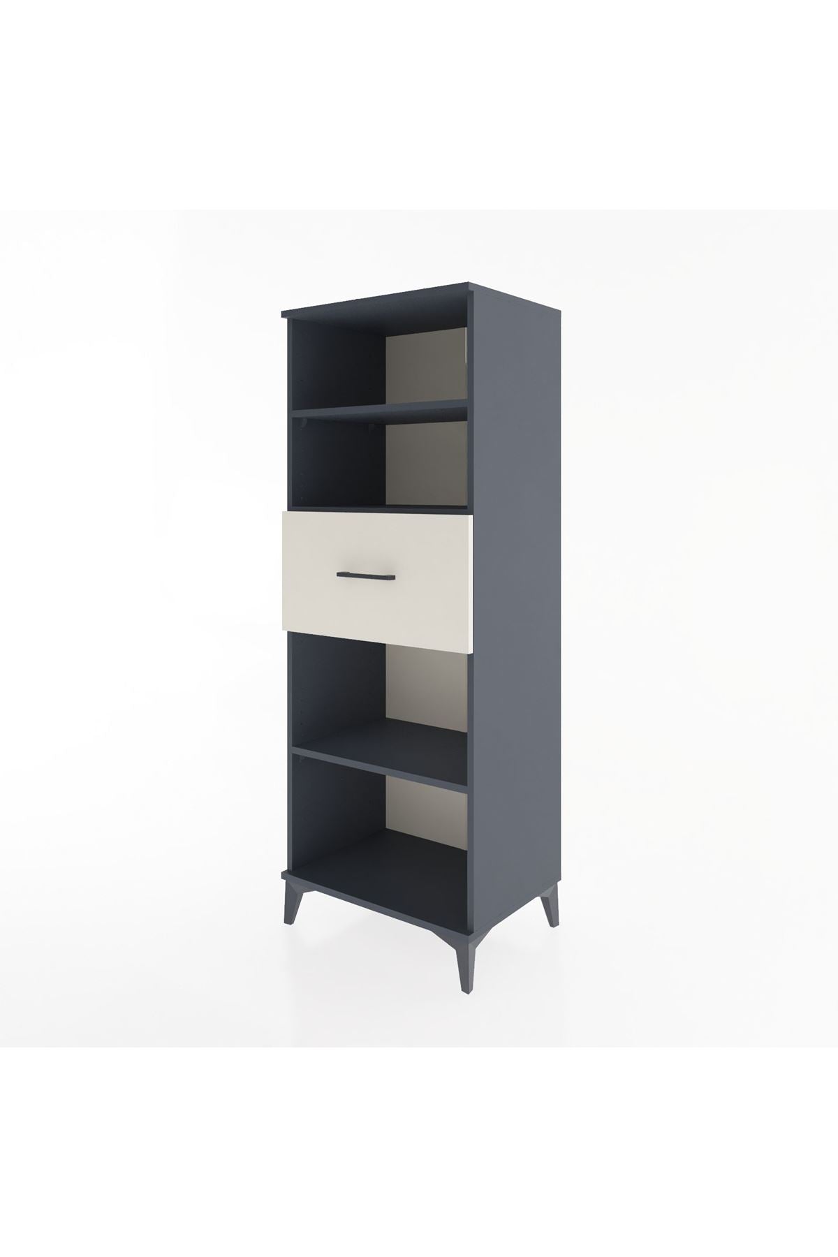 Hyperion Dolap 3 Raflı Tek Çekmeceli 60x44x163 Antrasit-Aytaşı