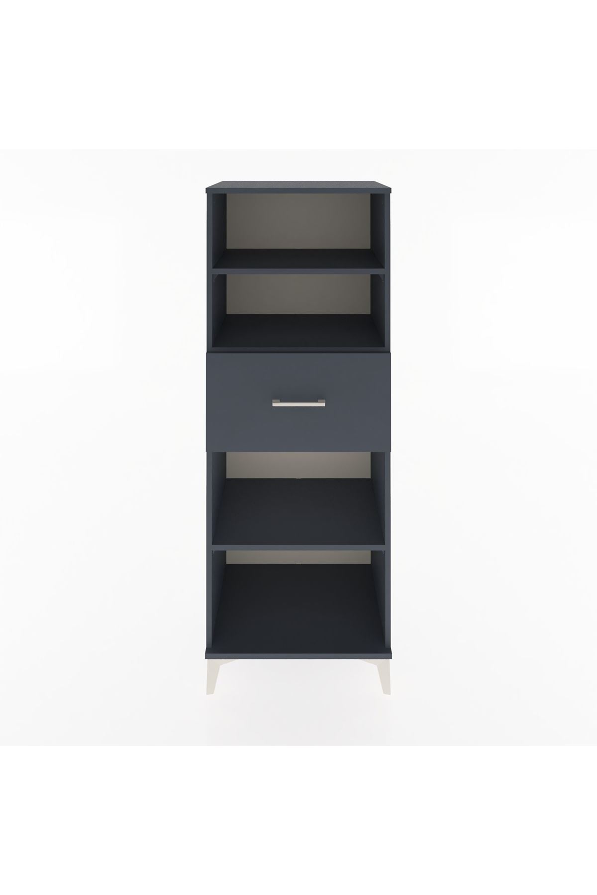 Hyperion Dolap 3 Raflı Tek Çekmeceli 60x44x163 Antrasit-Antrasit