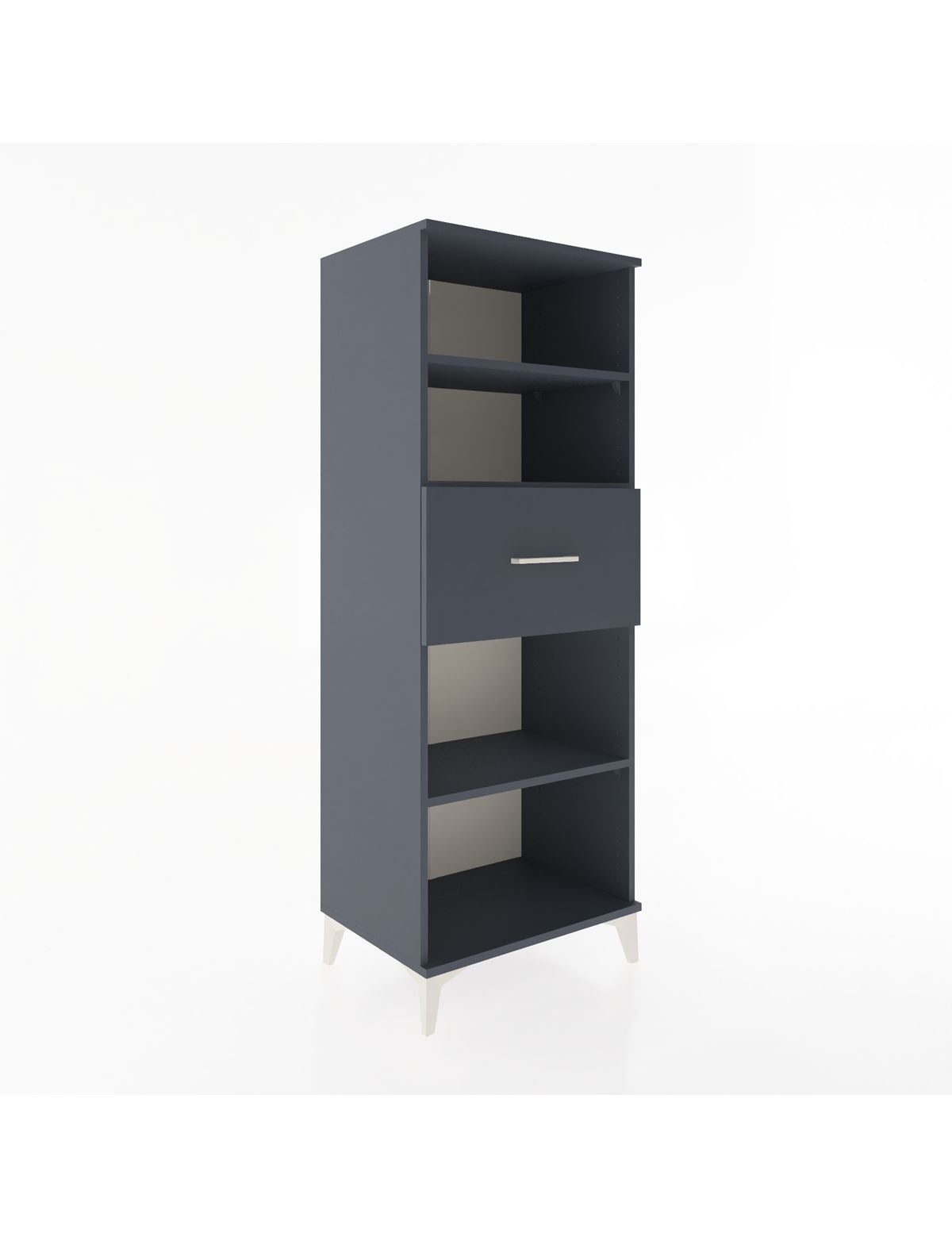 Hyperion Dolap 3 Raflı Tek Çekmeceli 60x44x163 Antrasit-Antrasit