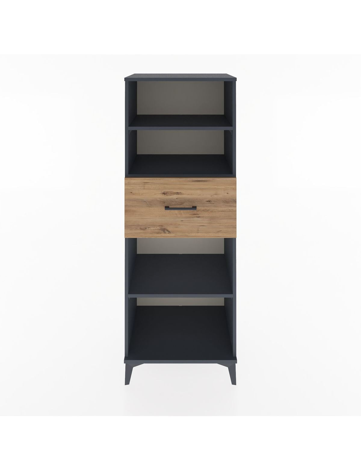 Hyperion Dolap 3 Raflı Tek Çekmeceli 60x44x163 Antrasit-Çam