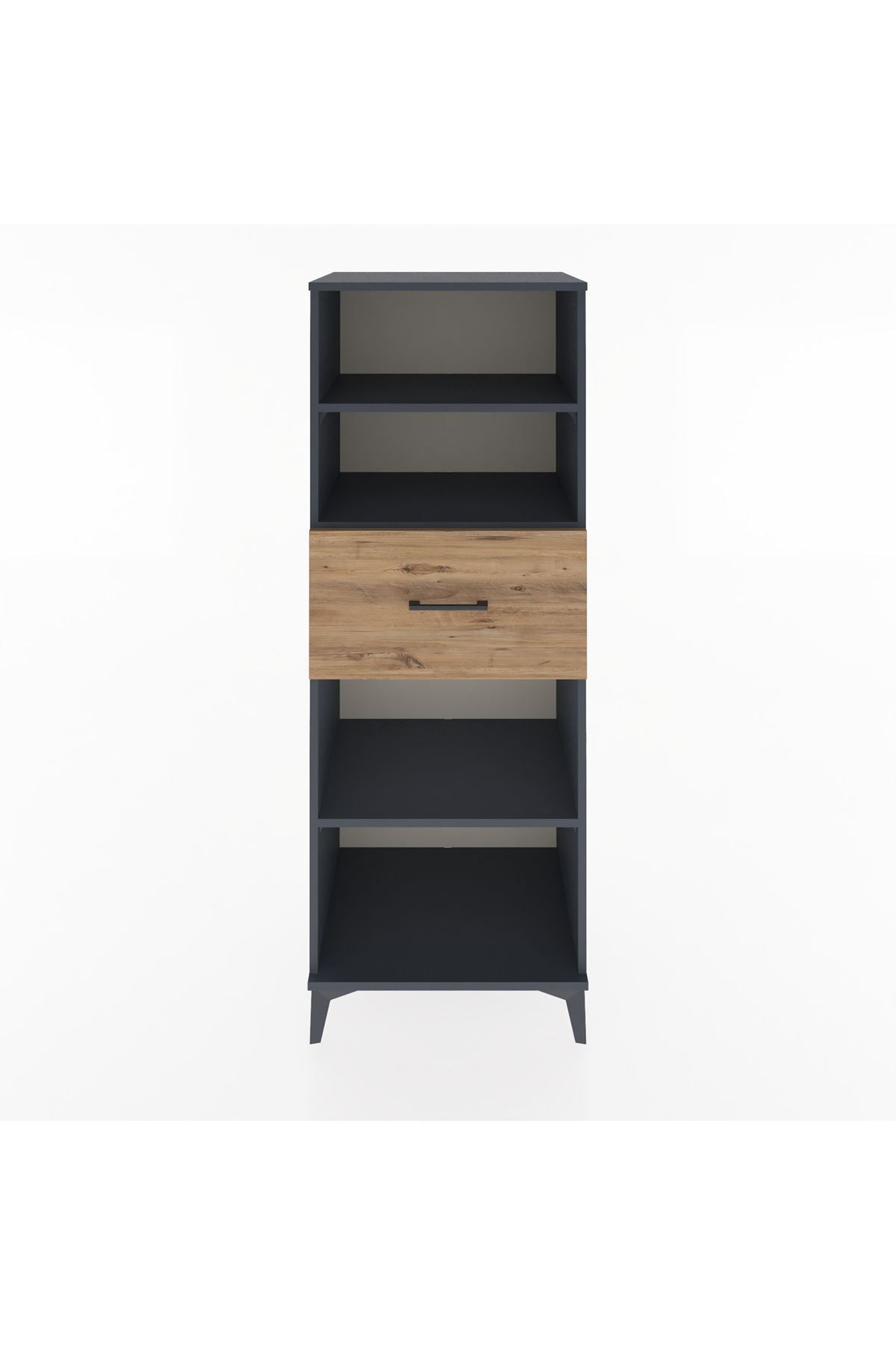 Hyperion Dolap 3 Raflı Tek Çekmeceli 60x44x163 Antrasit-Çam