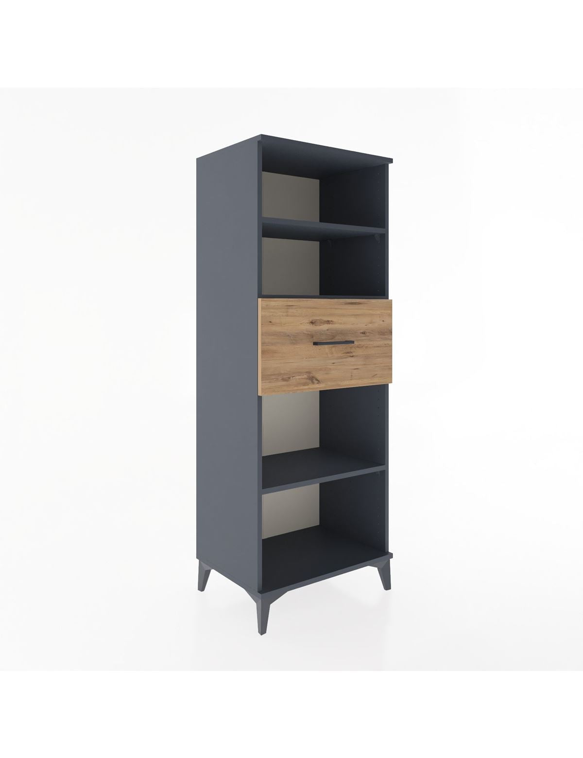 Hyperion Dolap 3 Raflı Tek Çekmeceli 60x44x163 Antrasit-Çam