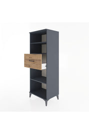 Hyperion Dolap 3 Raflı Tek Çekmeceli 60x44x163 Antrasit-Çam