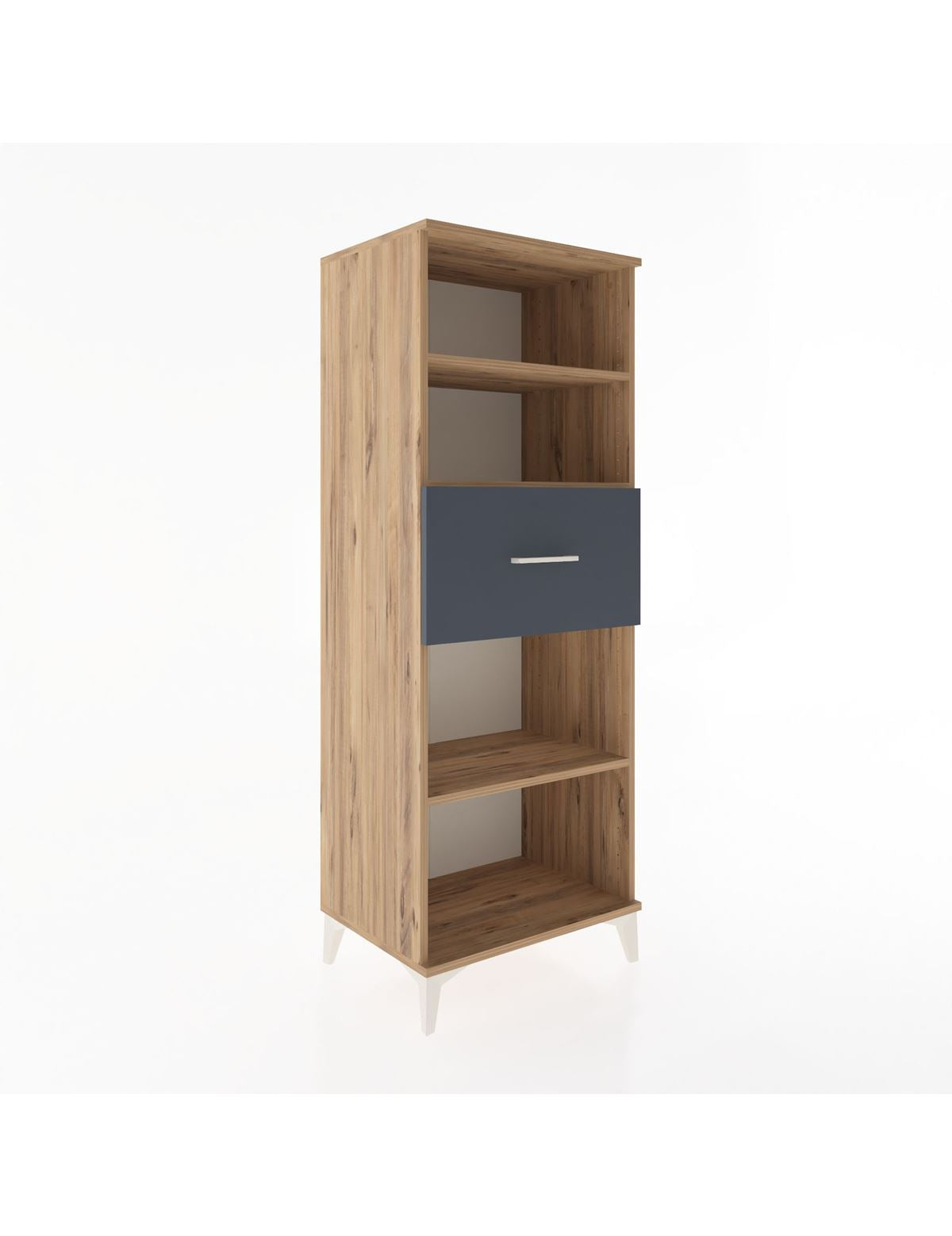 Hyperion Dolap 3 Raflı Tek Çekmeceli 60x44x163 Çam-Antrasit