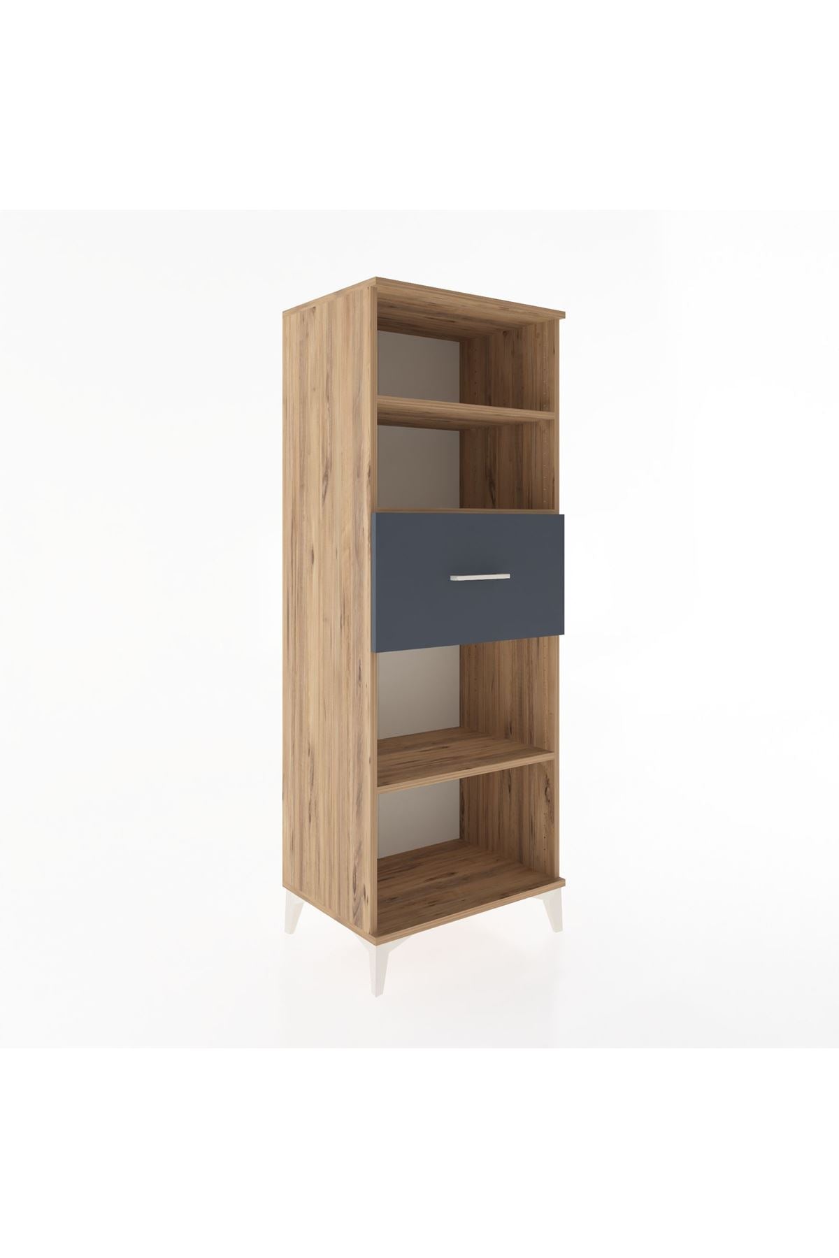 Hyperion Dolap 3 Raflı Tek Çekmeceli 60x44x163 Çam-Antrasit