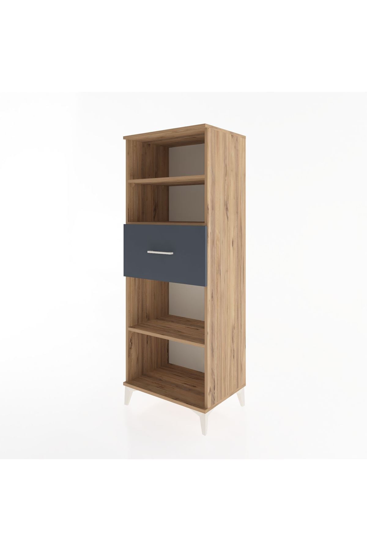 Hyperion Dolap 3 Raflı Tek Çekmeceli 60x44x163 Çam-Antrasit