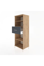 Hyperion Dolap 3 Raflı Tek Çekmeceli 60x44x163 Çam-Antrasit