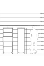 Hyperion Dolap 3 Raflı Tek Çekmeceli 60x44x163 Çam-Antrasit