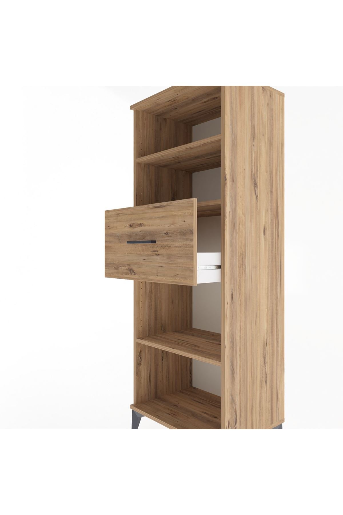 Hyperion Dolap 3 Raflı Tek Çekmeceli 60x44x163 Çam-Çam