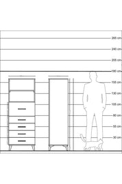 Hyperion Dolap 2 Raflı 5 Çekmeceli 60x44x163 Aytaşı-Antrasit