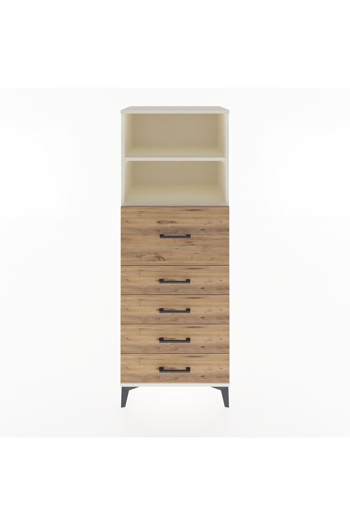 Hyperion Dolap 2 Raflı 5 Çekmeceli 60x44x163 Aytaşı-Çam