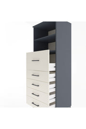 Hyperion Dolap 2 Raflı 5 Çekmeceli 60x44x163 Antrasit-Aytaşı