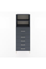 Hyperion Dolap 2 Raflı 5 Çekmeceli 60x44x163 Antrasit-Antrasit