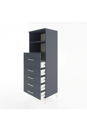 Hyperion Dolap 2 Raflı 5 Çekmeceli 60x44x163 Antrasit-Antrasit