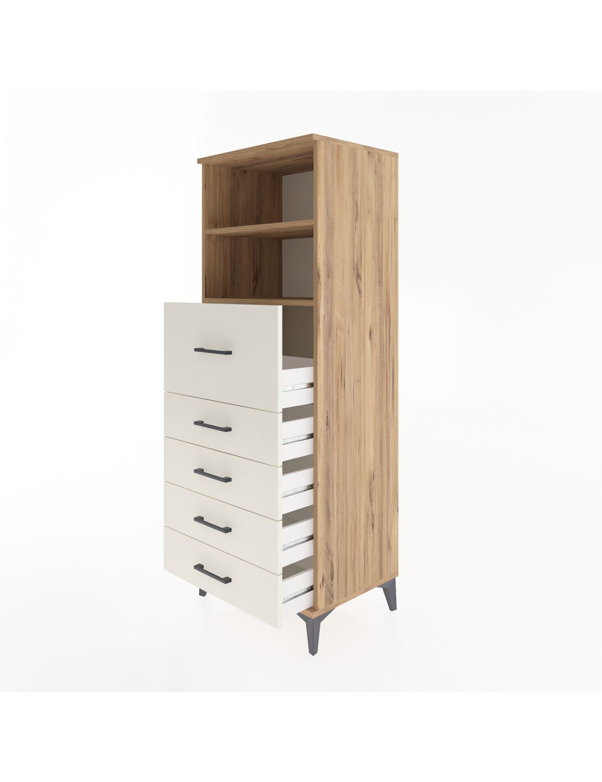 Hyperion Dolap 2 Raflı 5 Çekmeceli 60x44x163 - S53M045V7B