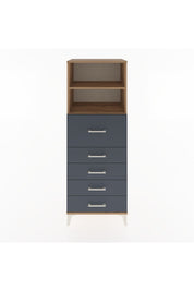 Hyperion Dolap 2 Raflı 5 Çekmeceli 60x44x163 Çam-Antrasit