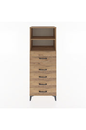 Hyperion Dolap 2 Raflı 5 Çekmeceli 60x44x163 Çam-Çam